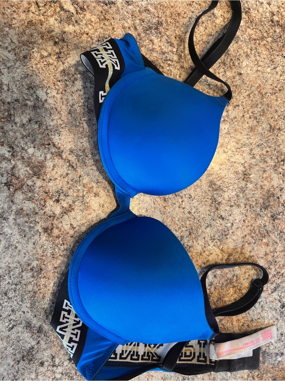 PINK Victoria's Secret Blue Padded Bra with Branded Elastic